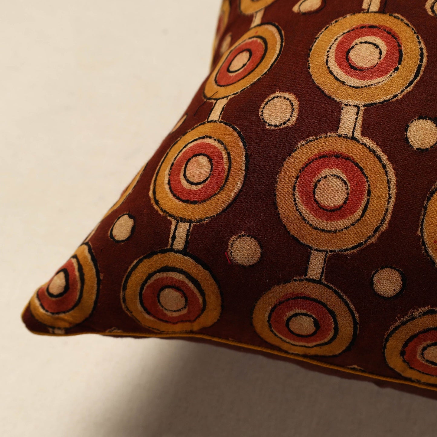  Block Print Cotton Kalamkari Cushion Cover