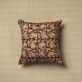 Brown Block Print Cotton Kalamkari Cushion Cover