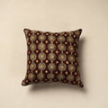 Brown - cotton kalamkari cushion cover 19 - handcrafted