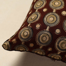 Brown - cotton kalamkari cushion cover 19 - handcrafted