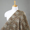 Brown Block Print Cotton Kalamkari Fabric