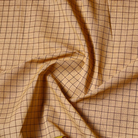  Brown Cotton Kanchipuram Fabric with Thread Border