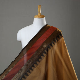  Brown Cotton Kanchipuram Fabric with Zari Border