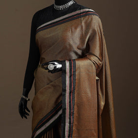 Cotton khun saree with chikki paras border 11 - handcrafted