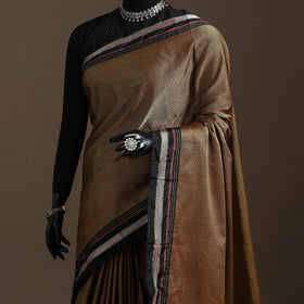 Cotton khun saree with chikki paras border 13 - handcrafted