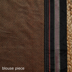 Cotton khun saree with chikki paras border 13 - handcrafted