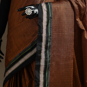 Cotton khun saree with chikki paras border 22 - handcrafted