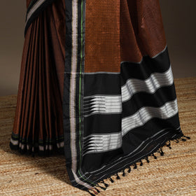 Cotton khun saree with chikki paras border 22 - handcrafted