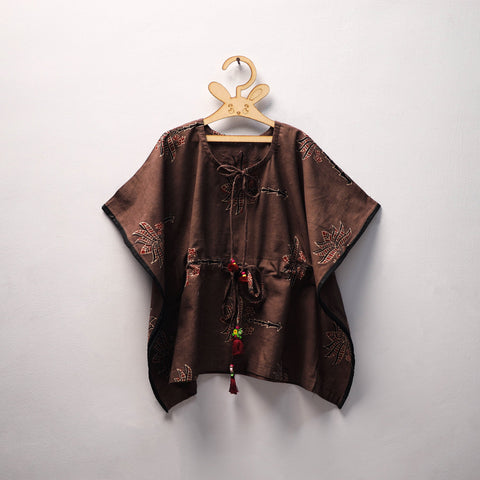 Brown - cotton kids kaftan (3-4 years) 17 - handcrafted