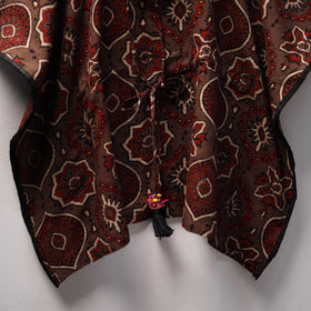Brown Ajrakh Block Print Cotton Kids Kaftan (3-4 Years)