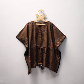 Brown Ajrakh Block Print Cotton Kids Kaftan (3-4 Years)