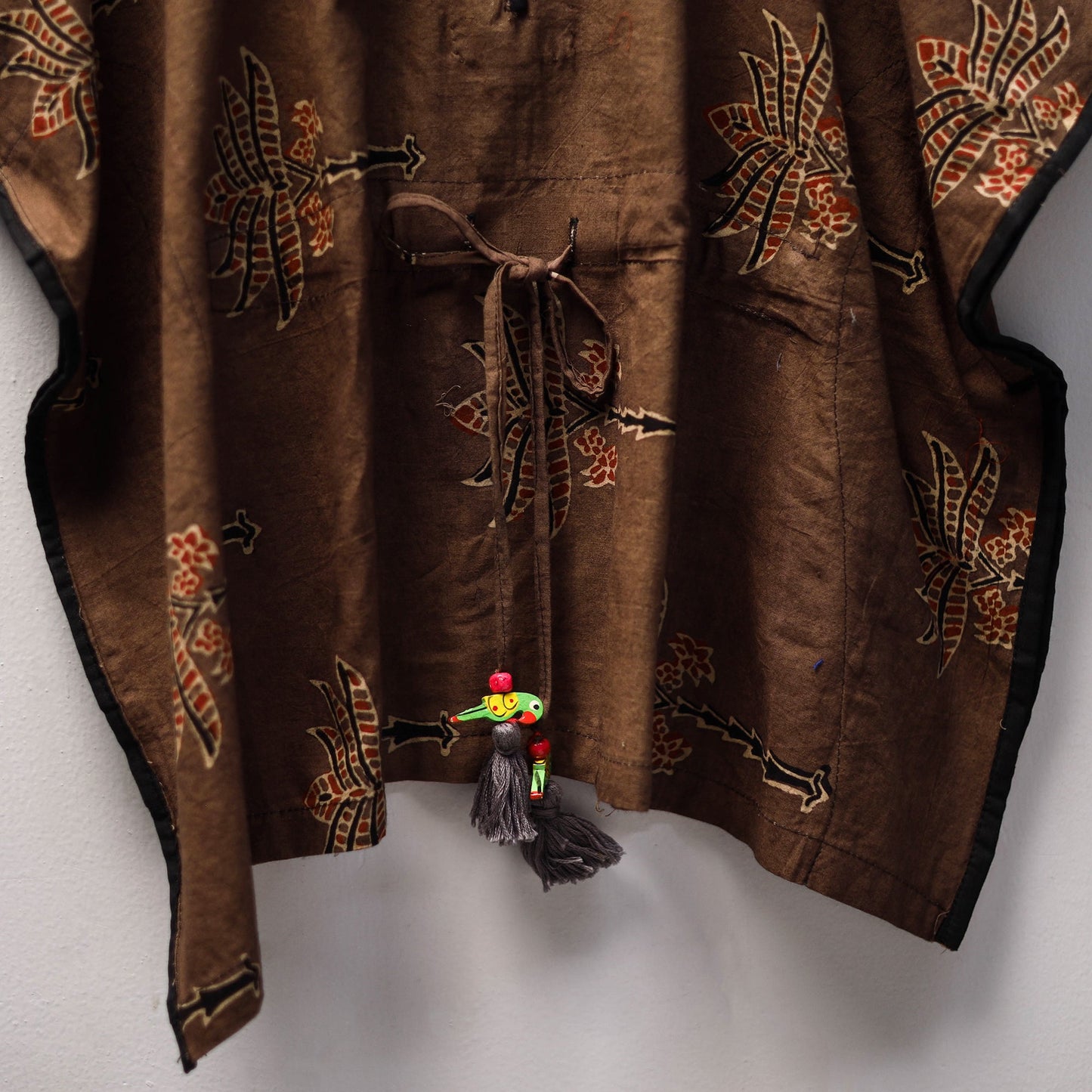 Brown Ajrakh Block Print Cotton Kids Kaftan (3-4 Years)