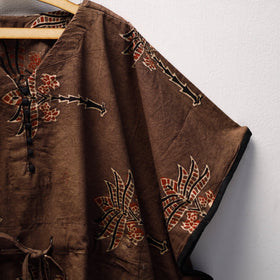 Brown Ajrakh Block Print Cotton Kids Kaftan (3-4 Years)