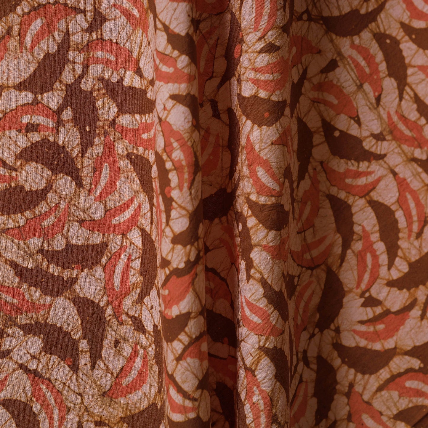 Brown - cotton kutch batik fabric 33 - handcrafted