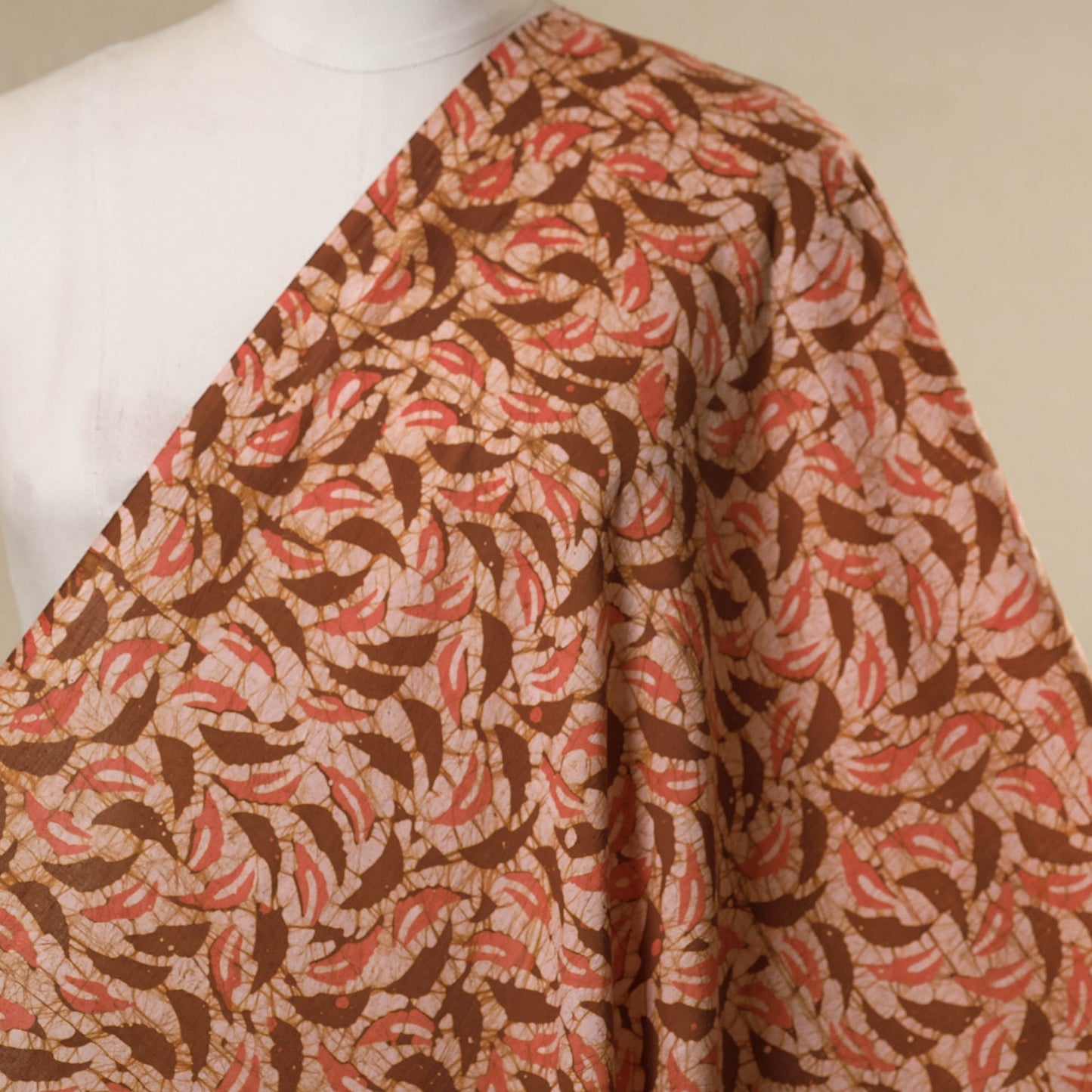 Brown - cotton kutch batik fabric 33 - handcrafted