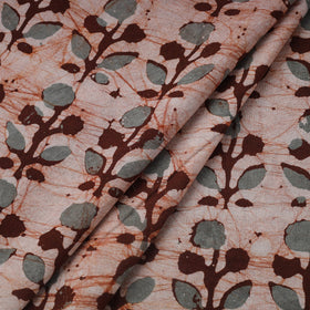 Brown Cotton Kutch Hand Batik Print Fabric