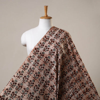 Brown Cotton Kutch Hand Batik Print Fabric