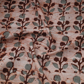 Brown Cotton Kutch Hand Batik Print Fabric