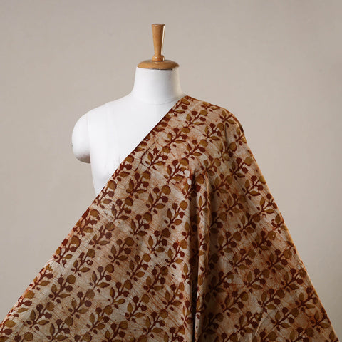 Brown Cotton Kutch Hand Batik Print Fabric