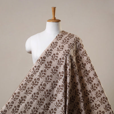 Brown Cotton Kutch Hand Batik Print Fabric