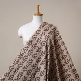Brown Cotton Kutch Hand Batik Print Fabric