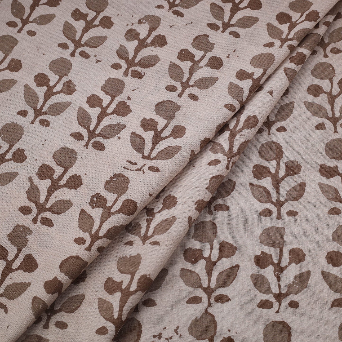 Brown Cotton Kutch Hand Batik Print Fabric