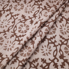 Brown Cotton Kutch Hand Batik Print Fabric