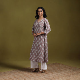 Cotton a-line pochampally ikat kurta for women 23