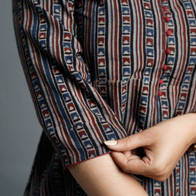  Ajrakh Block Printed Cotton Long Kurta for Women