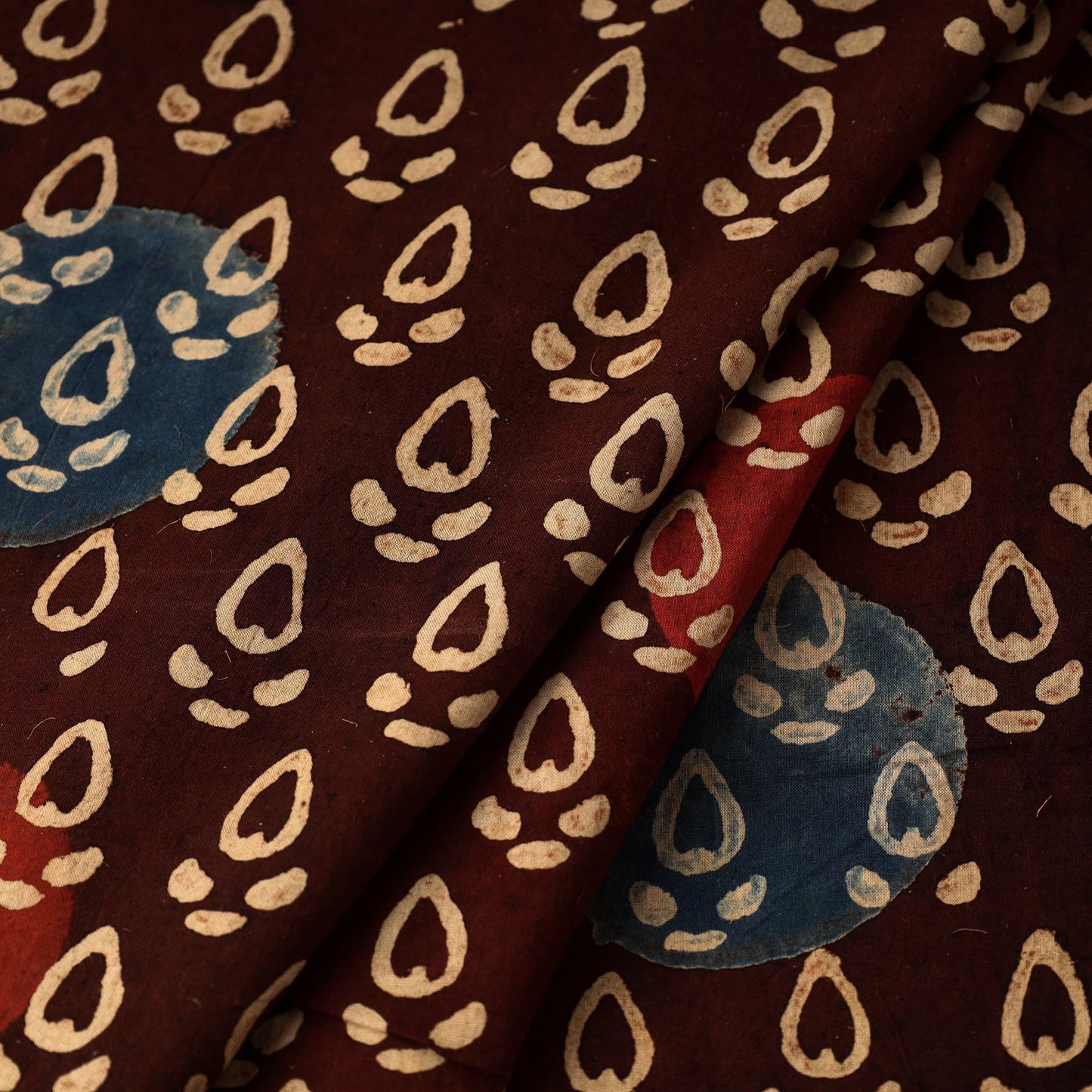 Brown Block Print Cotton Natural Dyed Ajrakh Fabric