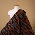 Brown Block Print Cotton Natural Dyed Ajrakh Fabric