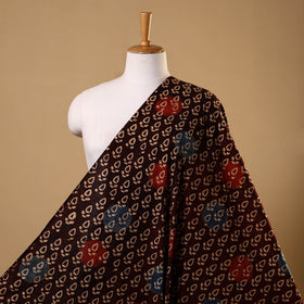 Brown Block Print Cotton Natural Dyed Ajrakh Fabric
