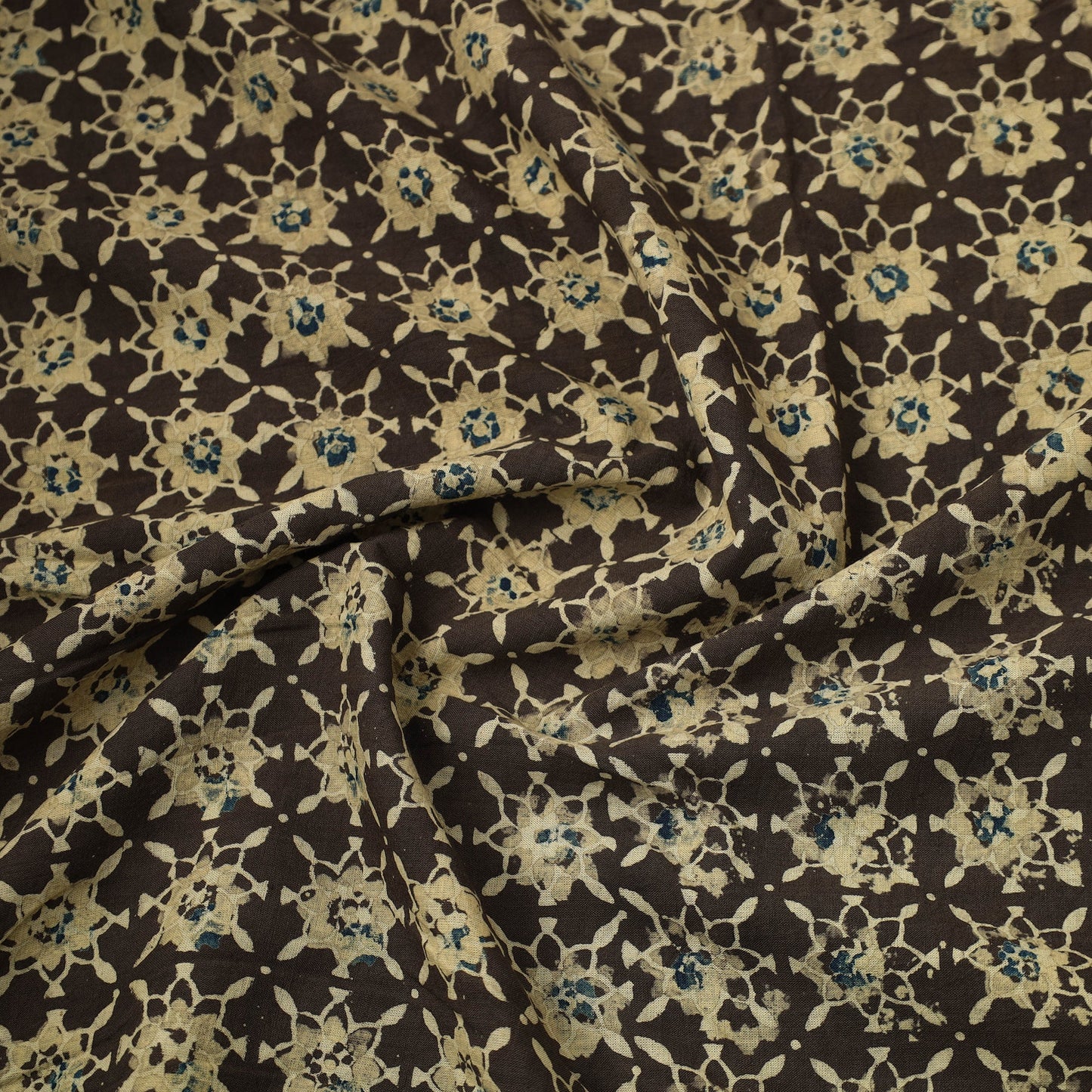  Brown Block Print Cotton Natural Dyed Ajrakh Fabric