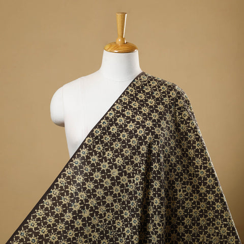  Brown Block Print Cotton Natural Dyed Ajrakh Fabric