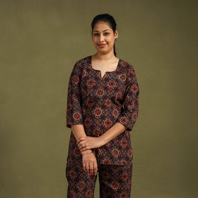  Cotton Ajrakh Block Print Night Suit Set