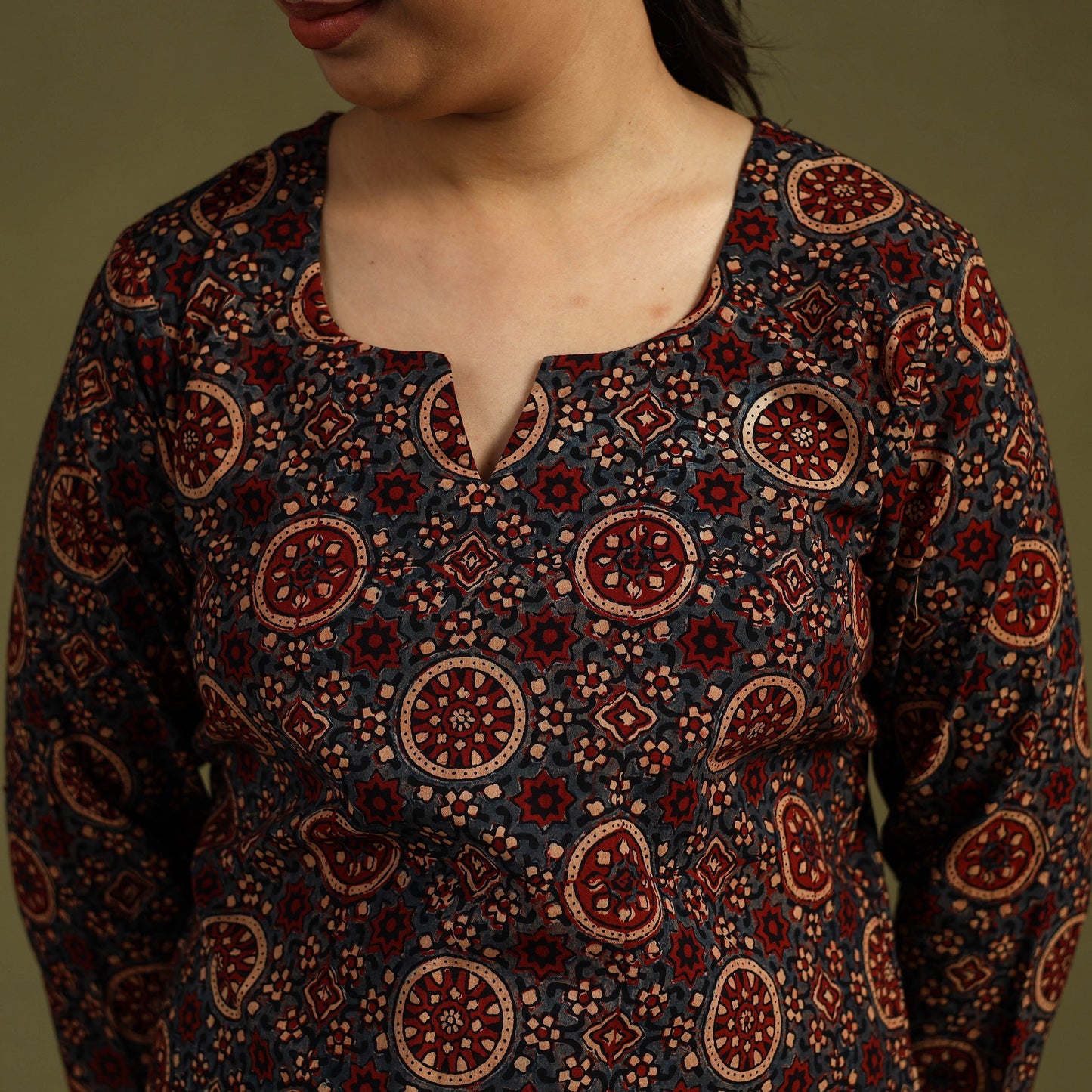  Cotton Ajrakh Block Print Night Suit Set