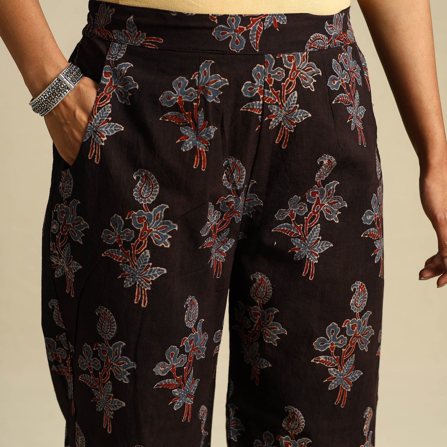 Brown Block Print Cotton Ajrakh Palazzo