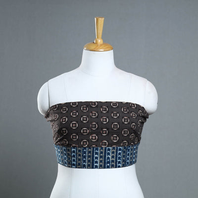 Brown - cotton pipad blouse piece 156 - handcrafted