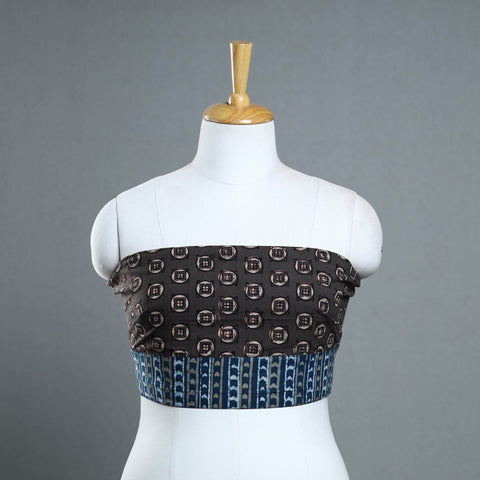 Brown - cotton pipad blouse piece 156 - handcrafted