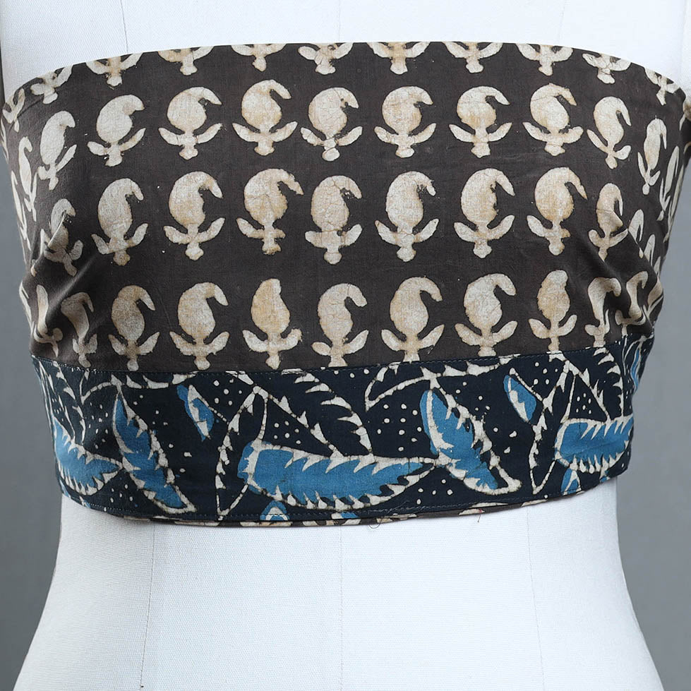 Brown - cotton pipad blouse piece 180 - handcrafted