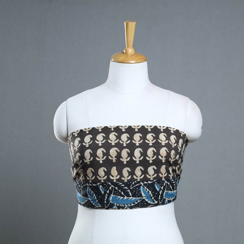 Brown - cotton pipad blouse piece 180 - handcrafted