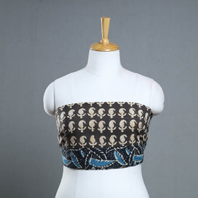 Brown - cotton pipad blouse piece 180 - handcrafted