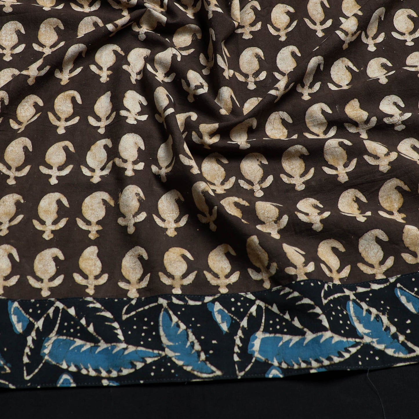 Brown - cotton pipad blouse piece 180 - handcrafted