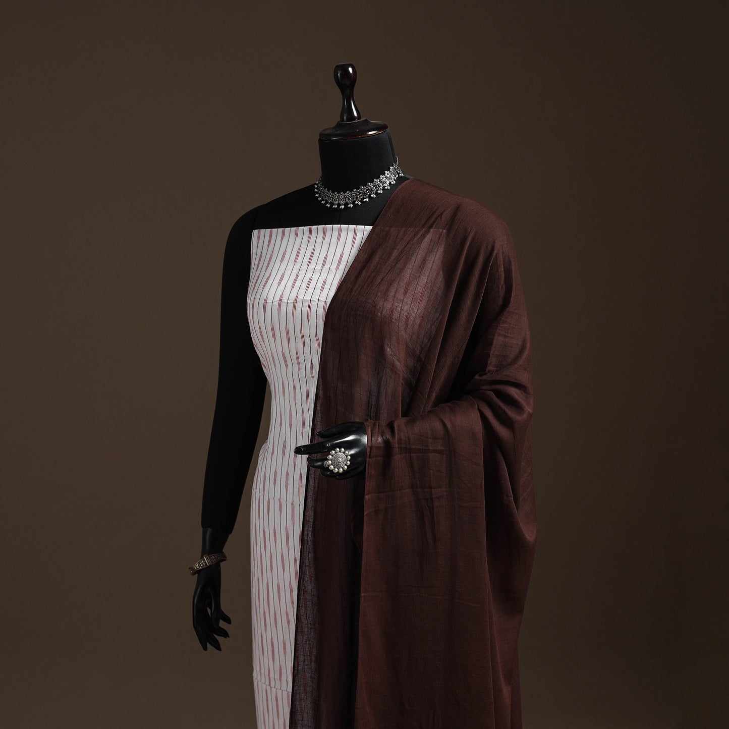 Cotton plain dupatta 14 - handcrafted