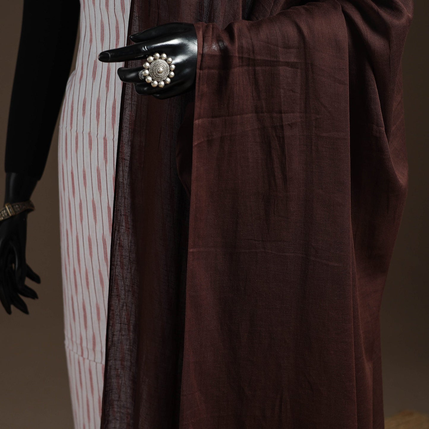 Cotton plain dupatta 14 - handcrafted