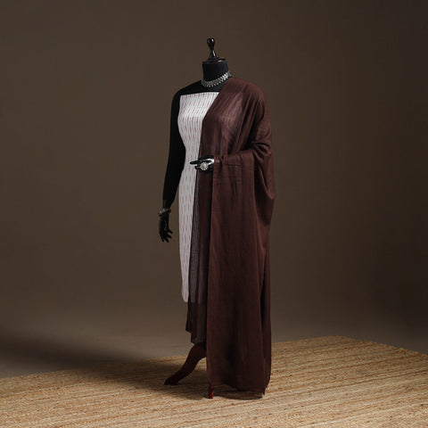 Cotton plain dupatta 14 - handcrafted