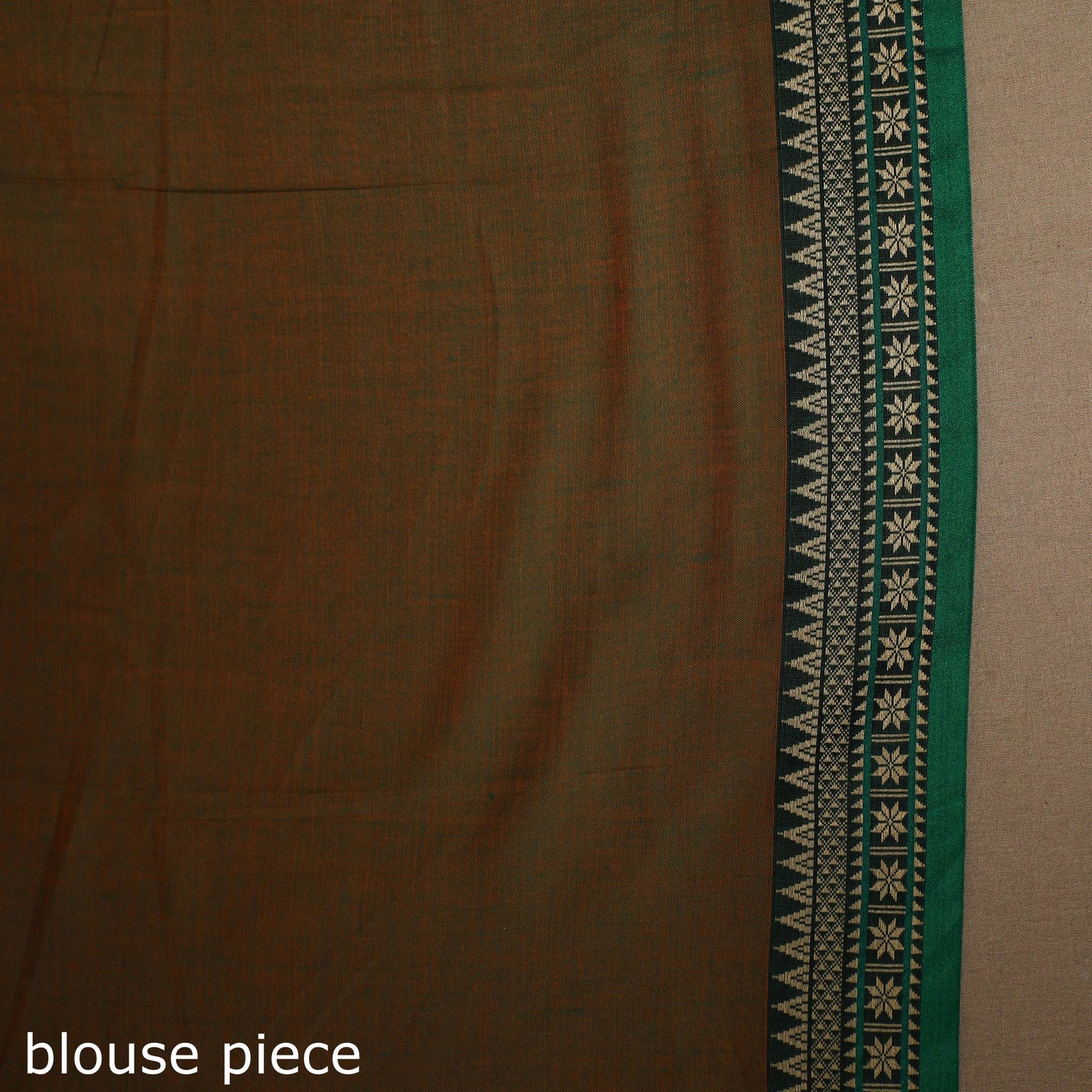 Brown - cotton plain saree with thread border 11