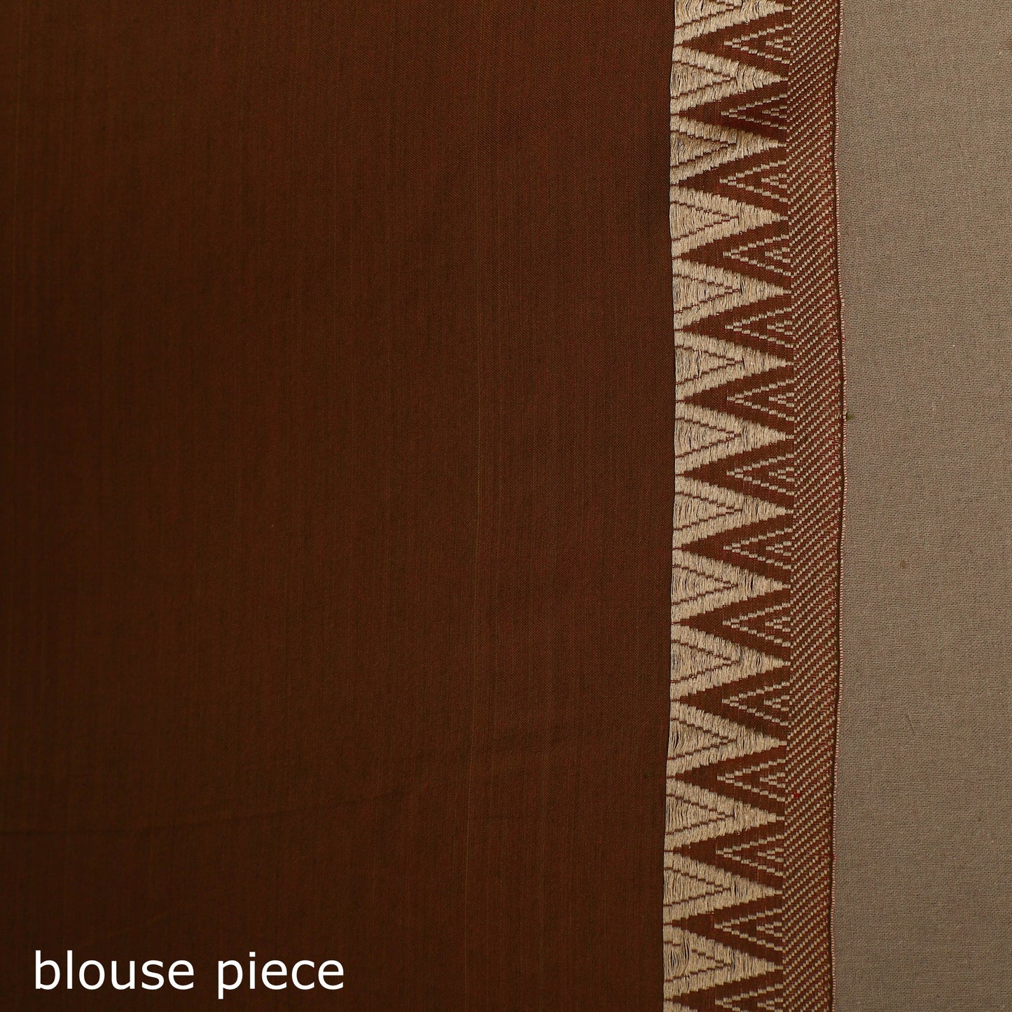 Brown - cotton plain saree with thread border 19