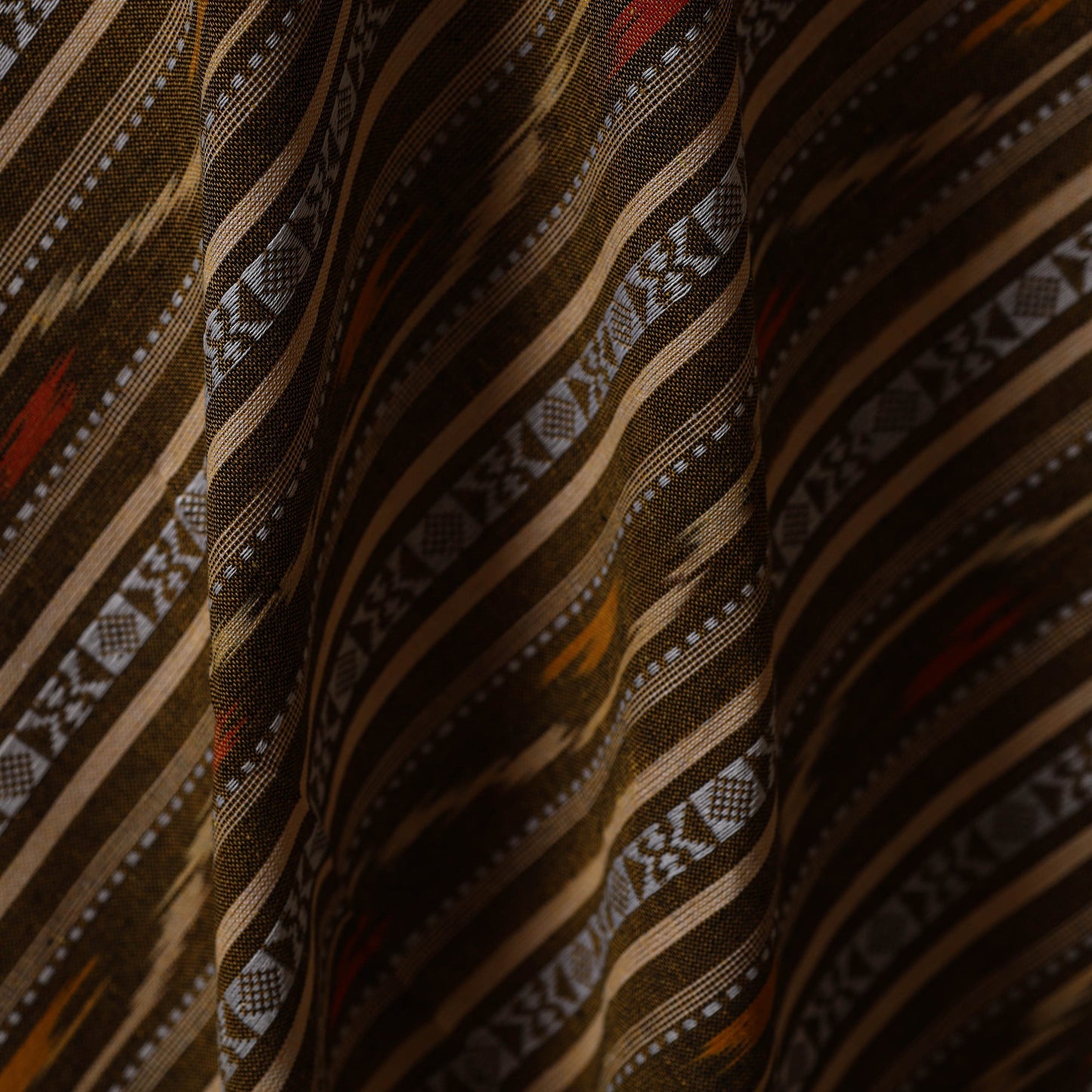 Cotton pochampally dabi ikat fabric 2 - handcrafted