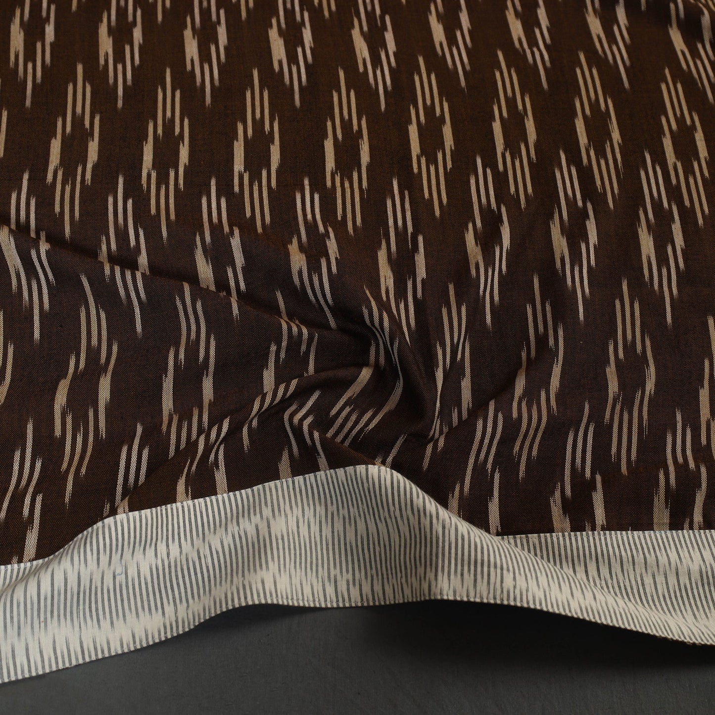 Brown Cotton Pochampally Ikat Blouse Piece